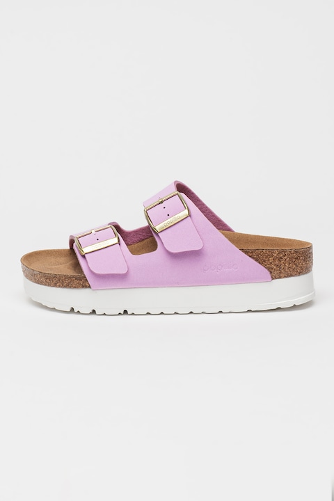 Birkenstock, Papuci de piele cu catarame Arizona, Roz deschis, 40