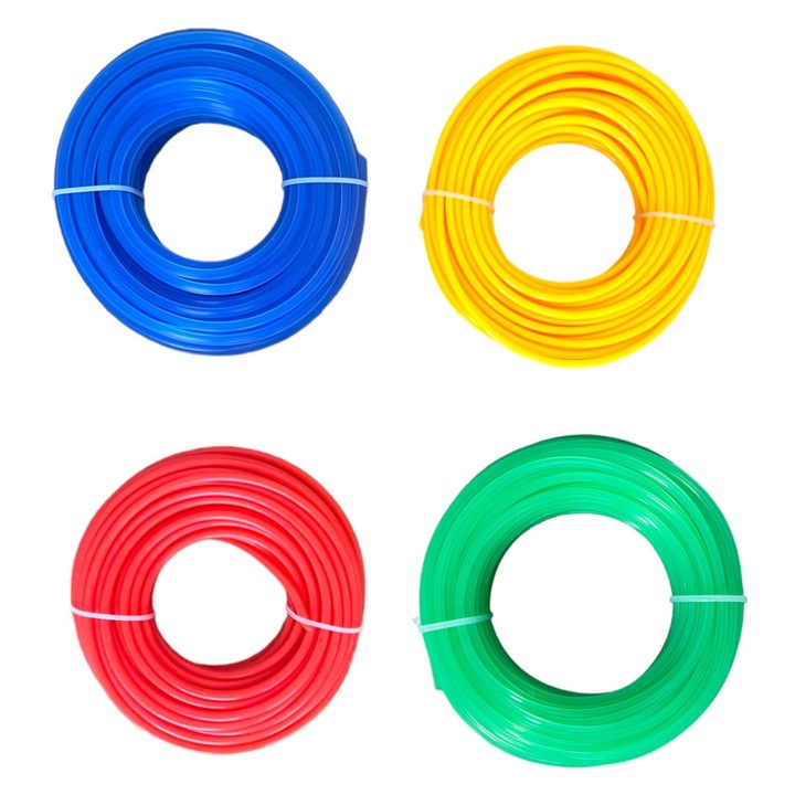 Set 4 role fir profil patrat 3.0mm pentru trimmer motocoasa, 15m, multicolor AVI-2212