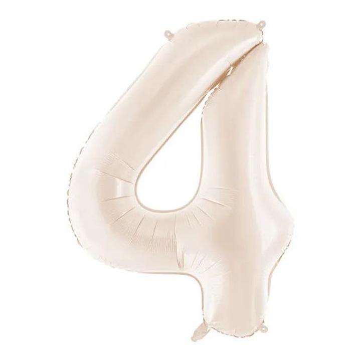 Balon foliowy set Cyfra ''4'', PartyDeco, 86cm, jasnic bej