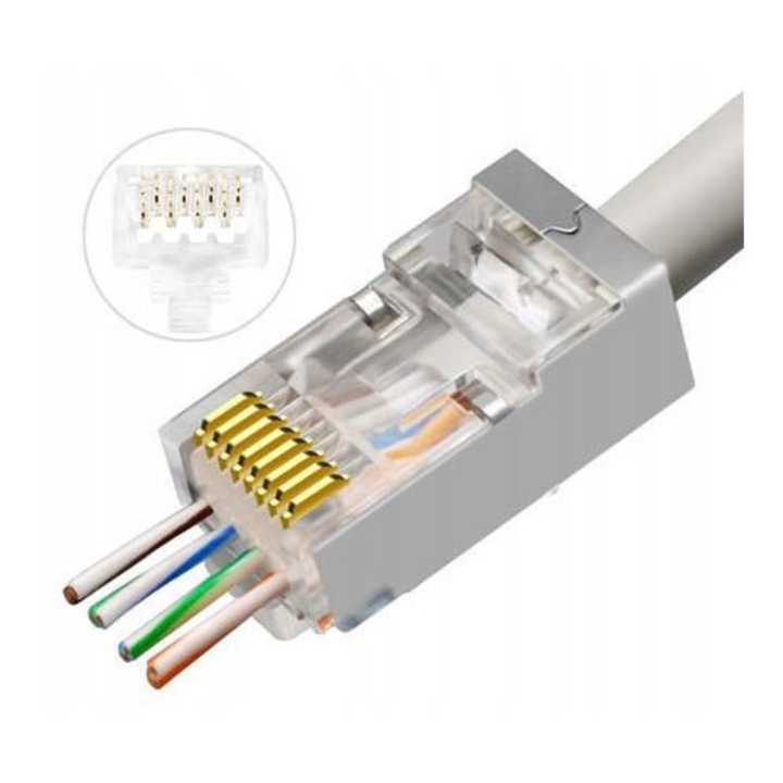 Mufa, Lanview, RJ45 STP wtyczka CAT6 AWG23-24, set 50 bucati
