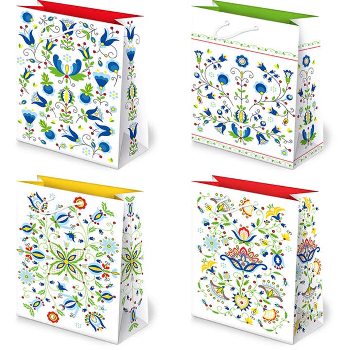 Set 10 torebki decorative PAW Folklor Kaszubski 22,5x31,5x10,8cm