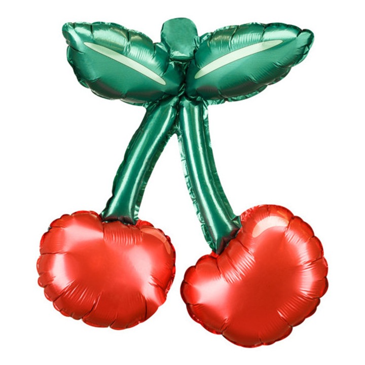 Fólia lufi szett Wisienki, PartyDeco, 28x31cm, piros-zöld, 3 darabos