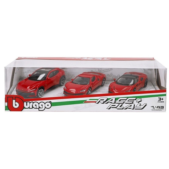 Három darabos Ferrari „Race & Play” autó szett, 1:43 méretarány