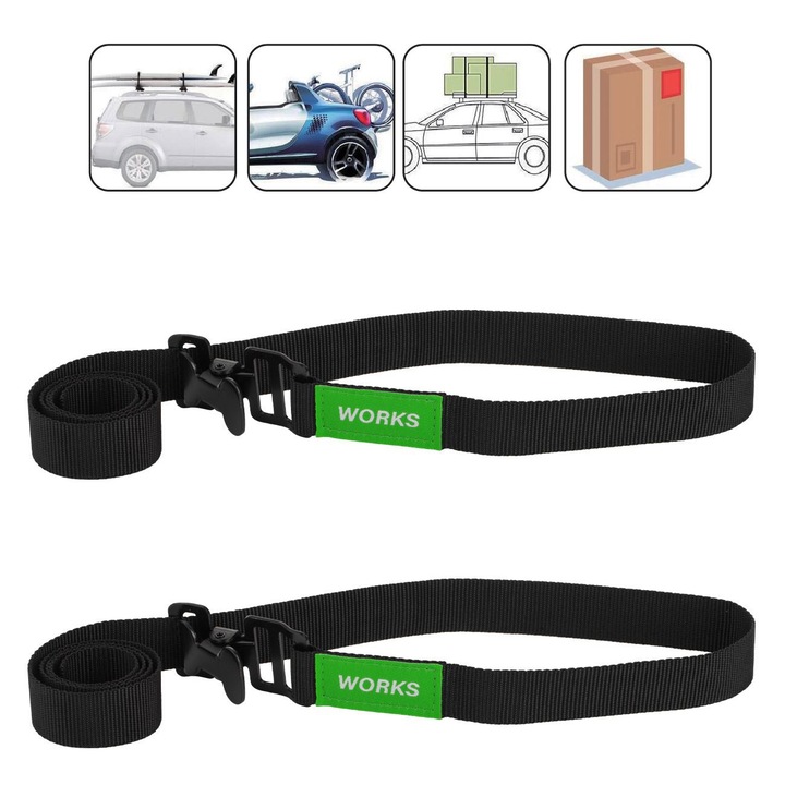 Chingi de fixare cu catarama metalica 109x2.5cm - 2buc