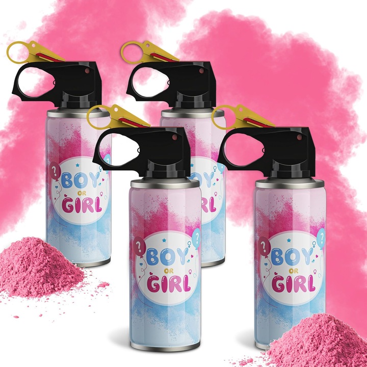 Спрей за разкриване на пола, Flippy, 260 мл, царевично нишесте, разкриване на пола на бебето, розов