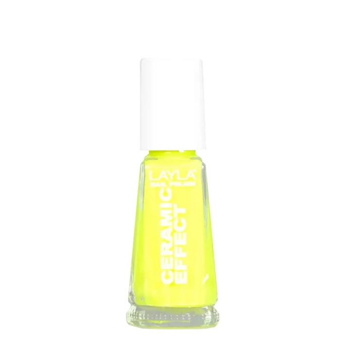 Лак за нокти Класически Layla Cosmetics Ceramic Effect N.106 Жълто Флуо