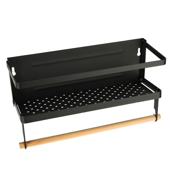 2 az 1-ben mágneses hűtőszekrény polc, fűszereknek és konyharuhának