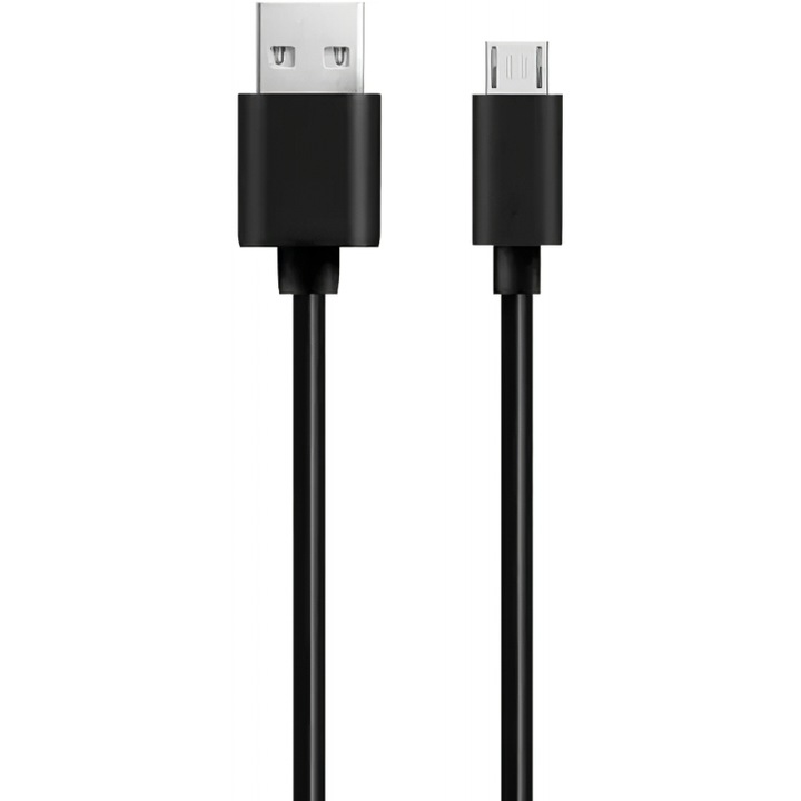 Setty töltő- és adatátviteli kábel, USB A - Micro-USB, 2A, 1 m kábelhossz, fekete