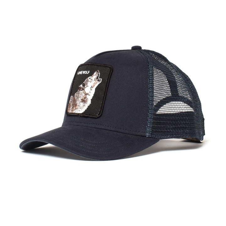Sapca trucker Goorin Bros Lone Wolf, albastru inchis, reglabila, unisex