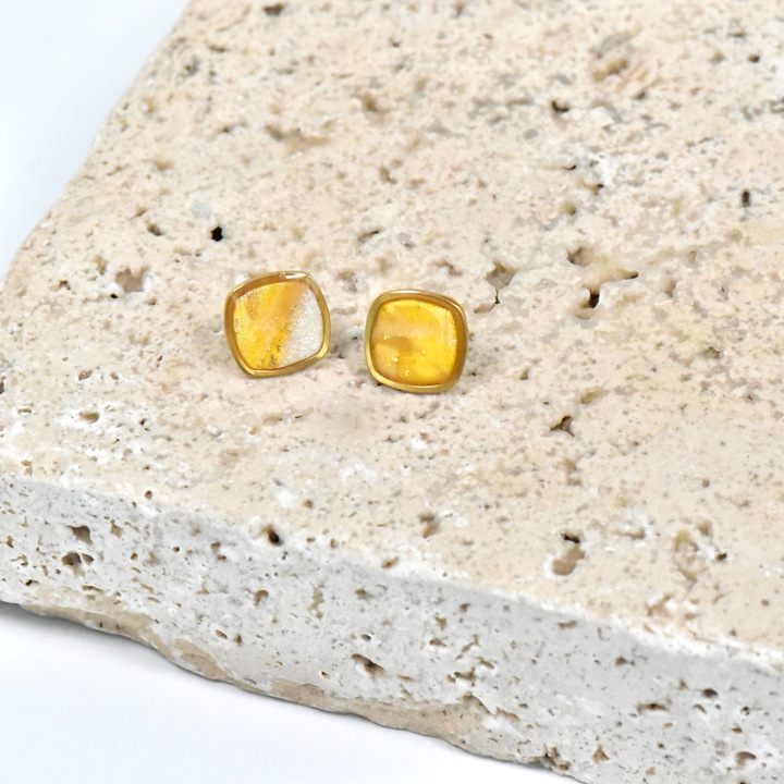 NARRU fülbevalók polimer agyagból és epoxi gyantából, minimalista dizájn, többszínű, egyedi szett