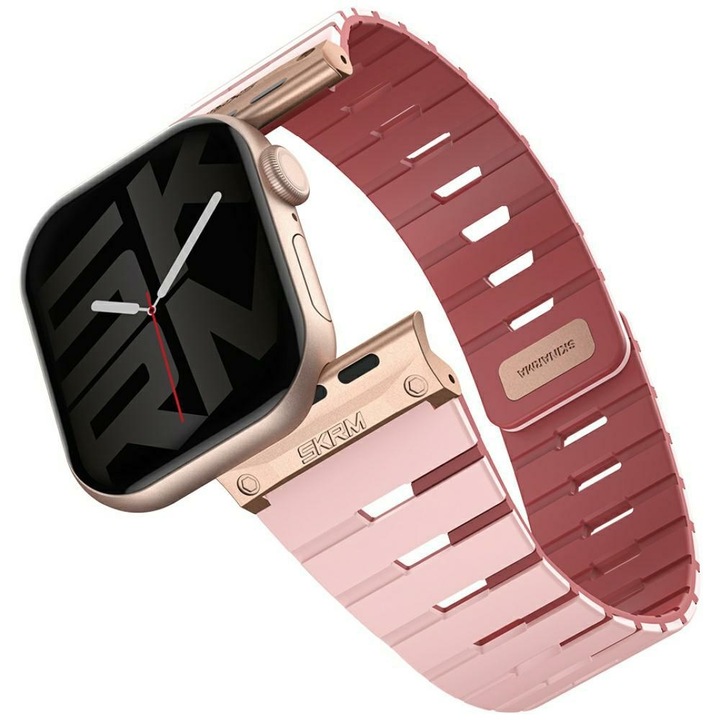 Pasek Skinarma Gemini Apple Watch 42/41/40 mm-es szíjjal, rózsaszín, szilikon, vízálló
