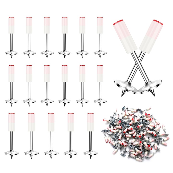 Комплект от 50 пирона за нитовател, Chucai, 7.3 мм, сребрист/бял