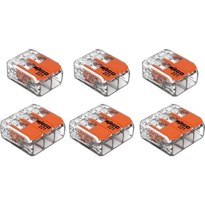 Set conectori de imbinare cu parghii pentru toate tipurile de conductor WAGO 221-412 221-413 Max. 4 mm² 6 BUC