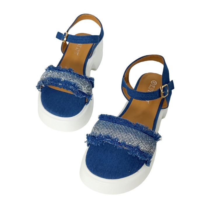 Sandale cu platforma X24-1161albastru 118660, Albastru