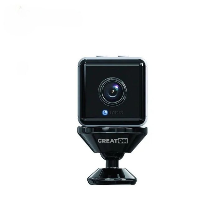 GREATON WiFi Mini Kémkamera Mikrofonnal, 1080P HD, Éjjellátó, Élő Közvetítés és Mágneses Támasszal – Fekete