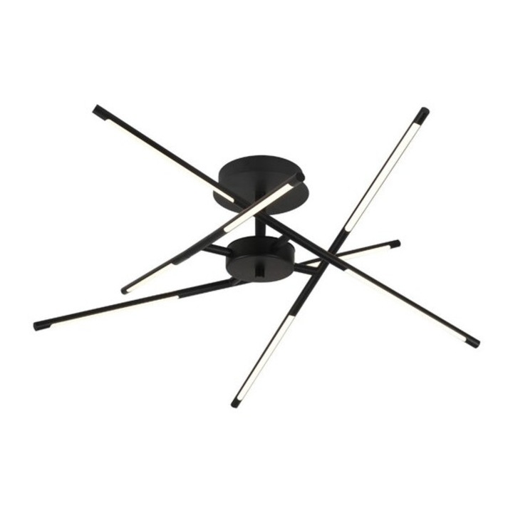 Таванна лампа Rabalux Henli 2 черна LED 40W 2800Lm 3000K височина 28см IP20