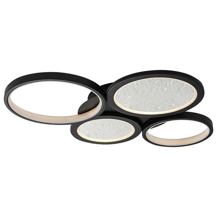 Таванна лампа Rabalux Aranis, черна, с дистанционно управление, LED, 40W, 2300Lm, 2700, 4000, 6500K, дължина 59см, IP20