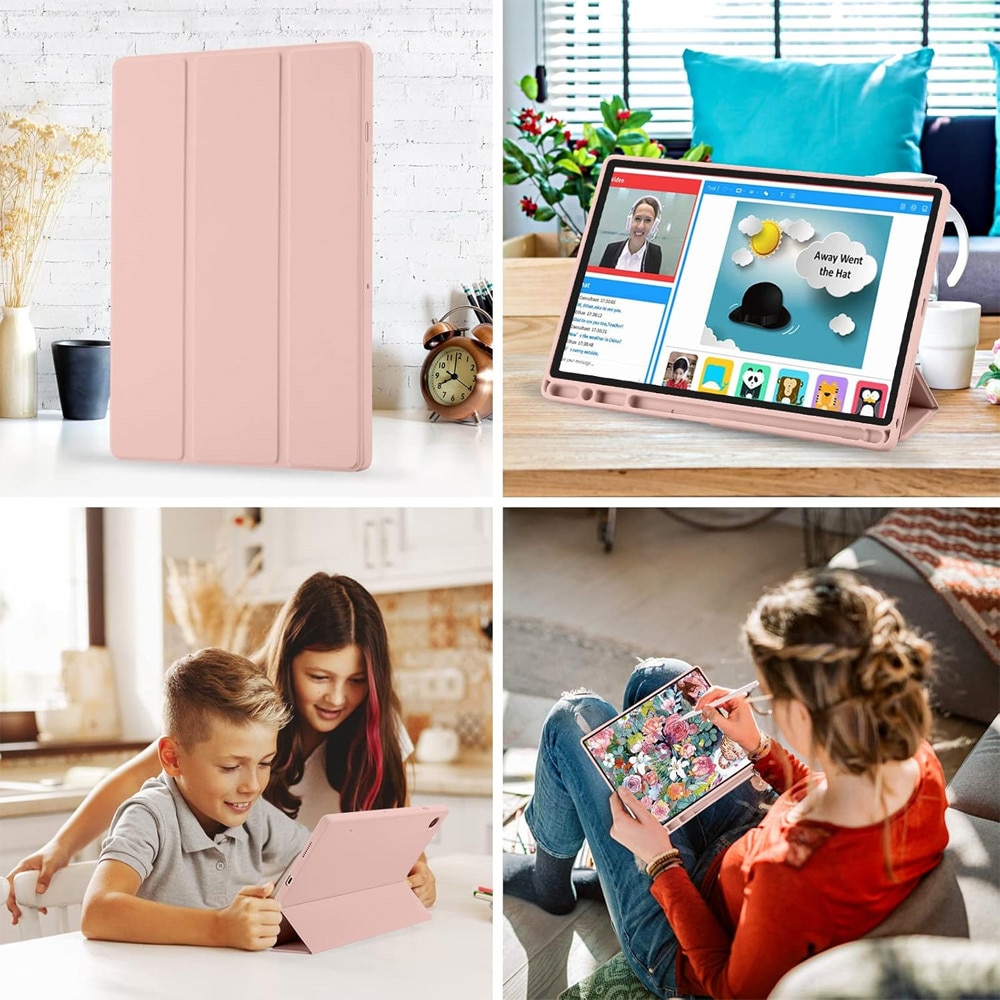 Husa Tableta FlexPro pentru Samsung Galaxy Tab S9 Plus, Protectie Completa, Functie Stand, Suport Creion, Roz