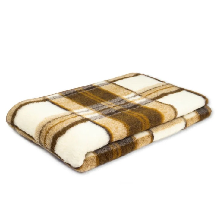 Patura din lana merinos, Kampol, 160x200cm, hipoalergenica, confortabila, multicolor