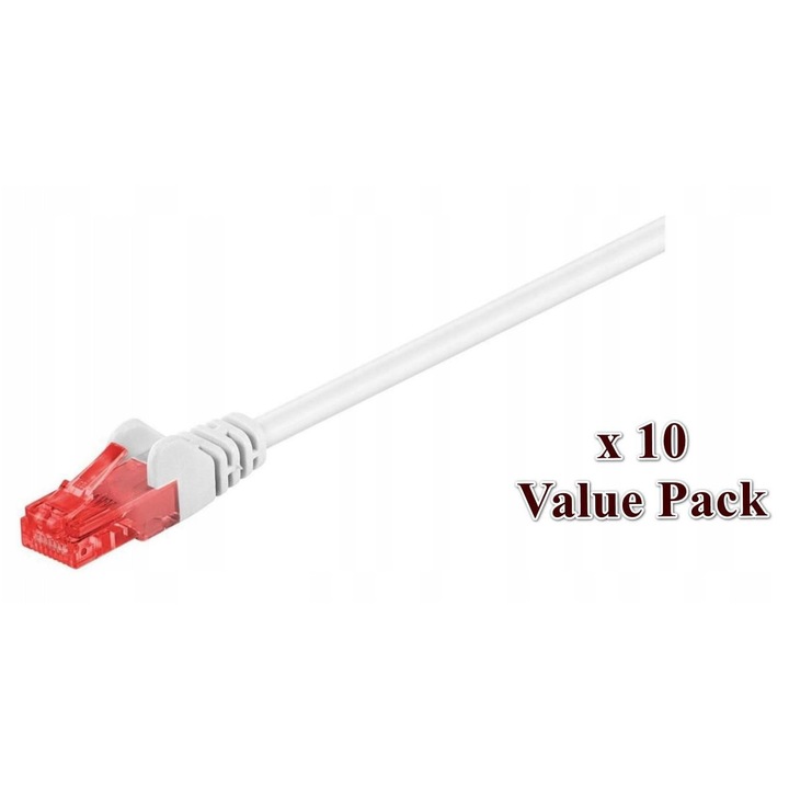Кабели U/UTP CAT6 MicroConnect комплект 10 броя 1м бял