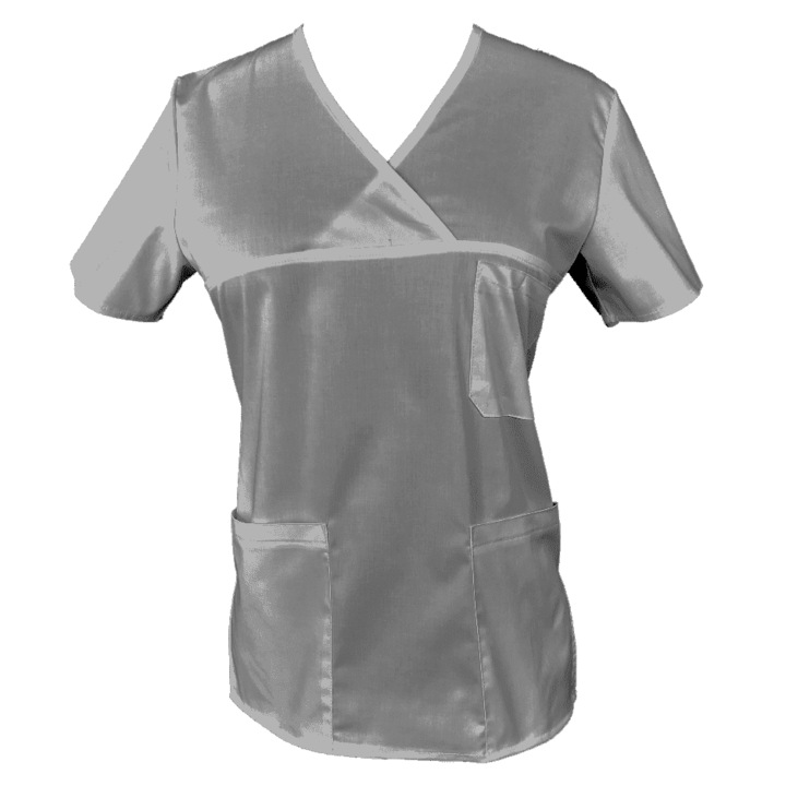 Дамска медицинска рокля, стил Pe, класически модел, полиестер/памук/еластан, сива, размер S INTL