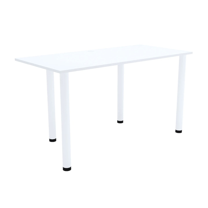 Birou cu picioare albe AKKE, Alb, 90x60