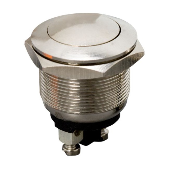 Intrerupator circuit pentru control acces, metal, rotunjit, PBS-28B, 2A-250V, montaj 19mm