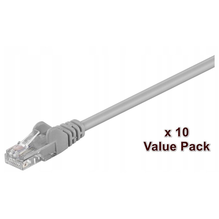 Cabluri U/UTP CAT5e MicroConnect set 10 bucati, 0.5m, gri