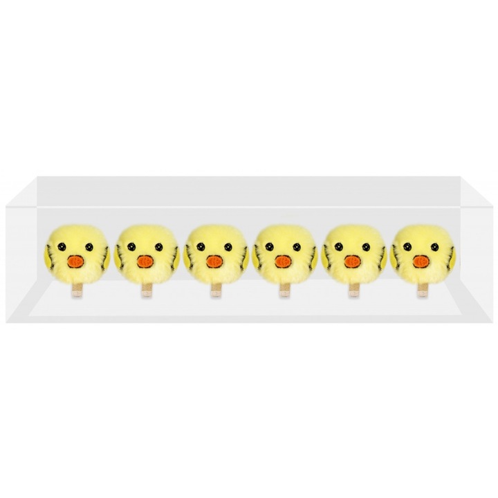 Декоративни щипки, 2 см, комплект от 6 броя, многоцветни