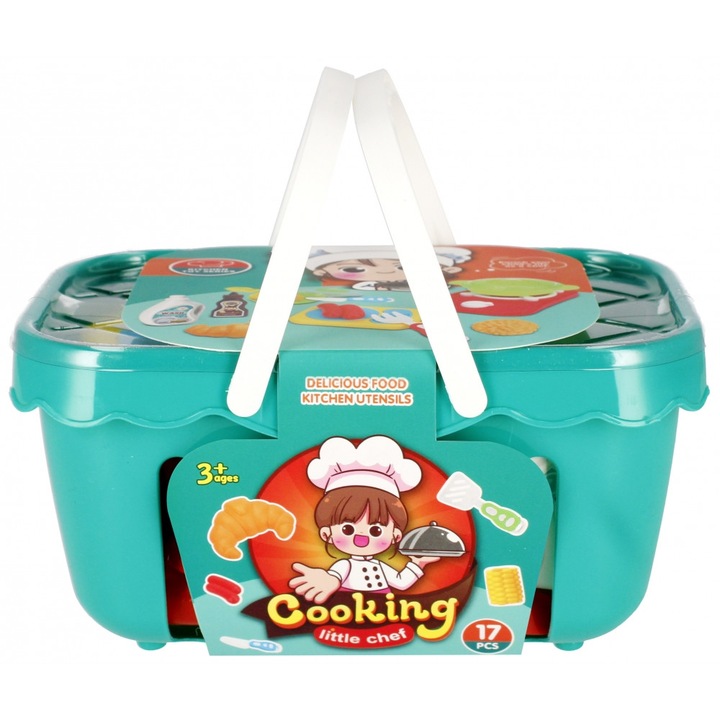 Set bucatarie copii, 21x10x13cm, Mega Creative, cu accesorii, multicolor