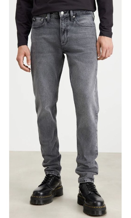 Calvin Klein chino nadrág, szürke, pamut, slim