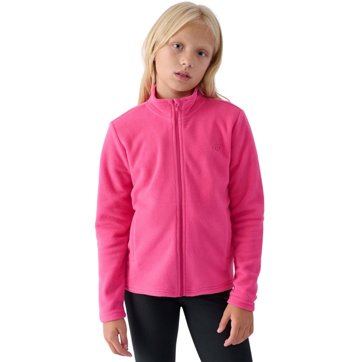 4F gyermek sportpulóver, F261, fukszia, poliészter anyag, 4FWarm technológia