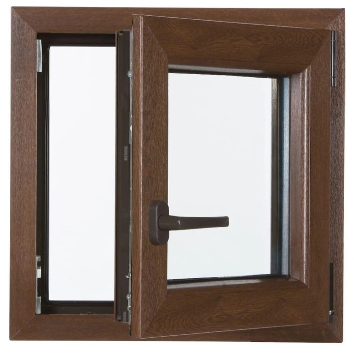 Fereastra 45 x 45 cm, Nuc, termopan pvc, dreapta