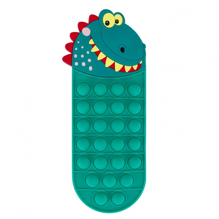 Szilikon toll, Dino, 8x21x4cm, többszínű