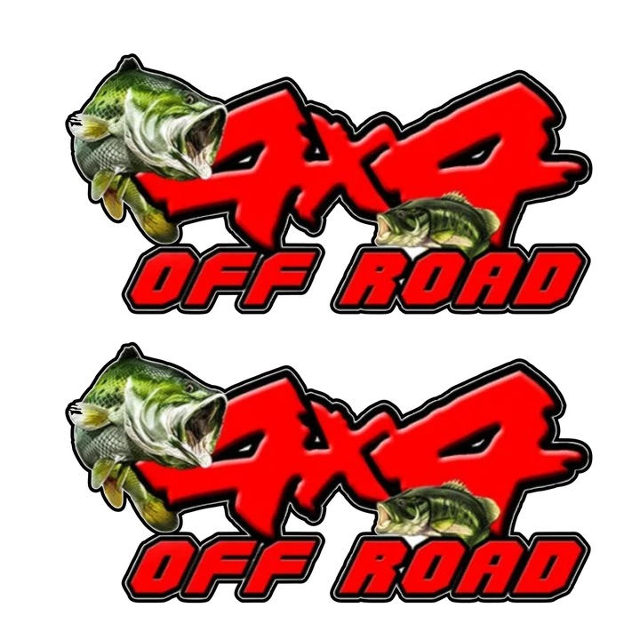 Set 2 stickere decorative 4x4 off road pentru pescari