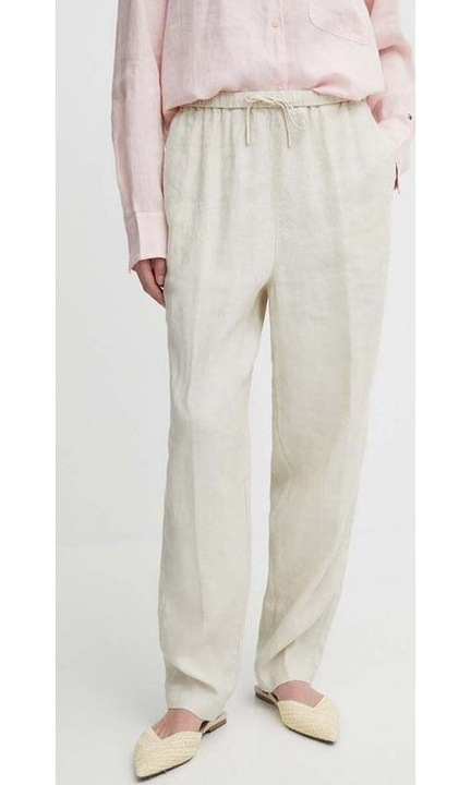 Női nadrág, Tommy Hilfiger, krémszínű, lenvászon, 36 EU