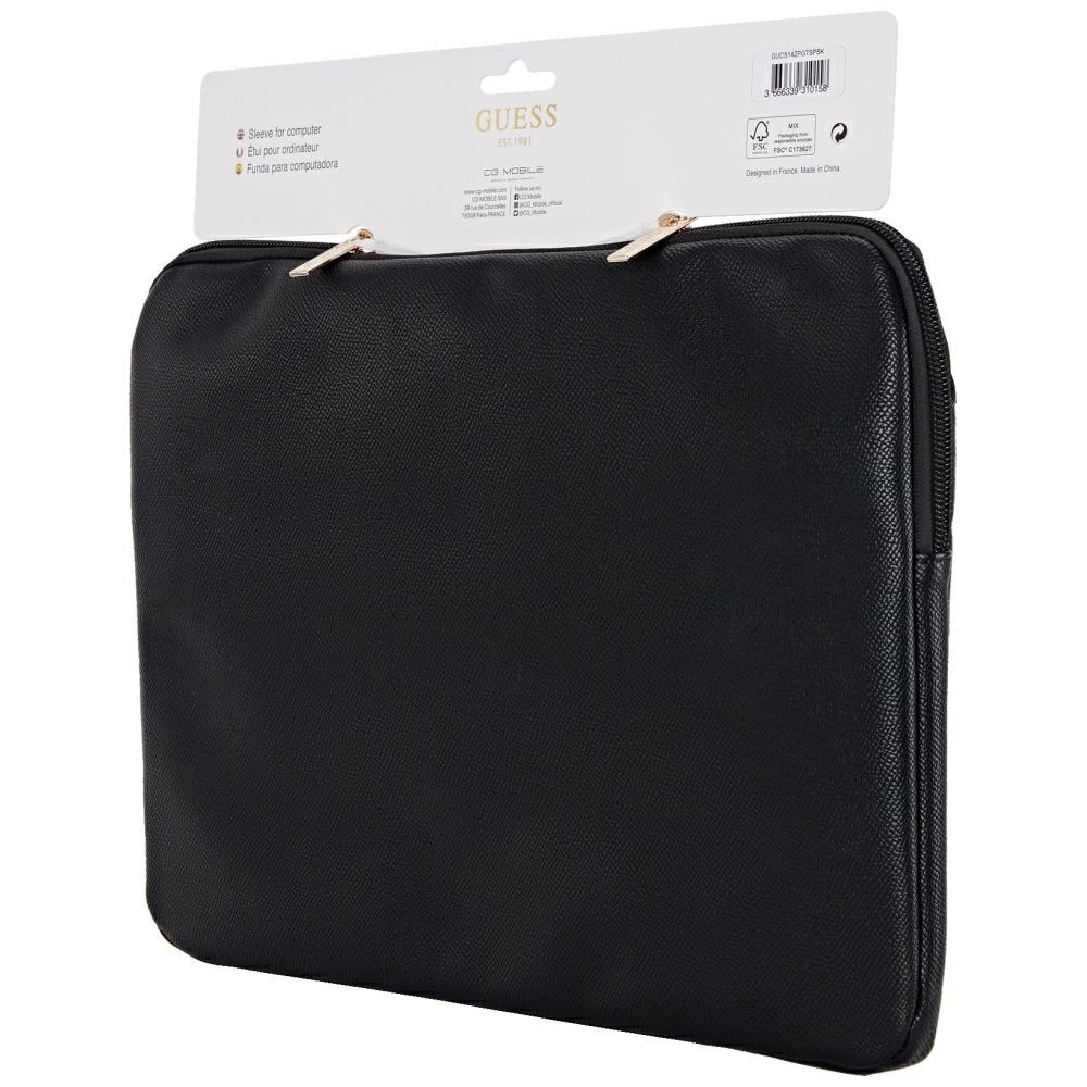 Husa cu Fermoar pentru Laptop, 14" - Guess Grained Triangle Logo - Negru