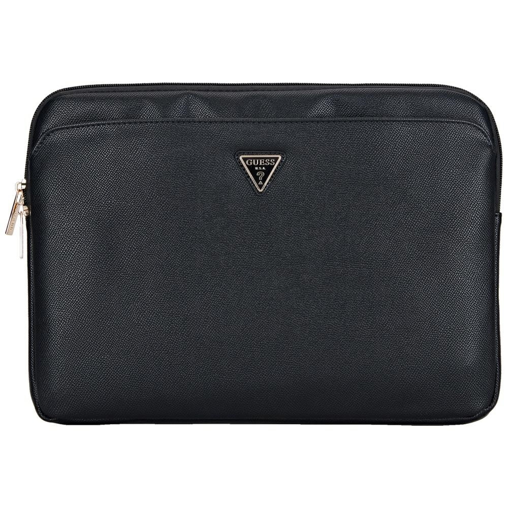 Husa cu Fermoar pentru Laptop, 14" - Guess Grained Triangle Logo - Negru