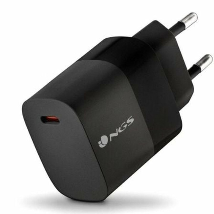 NGS BUD20W 20W 33W USB-C fali töltő, fekete, kompakt, gyors
