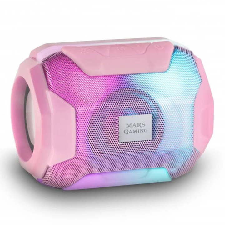 Boxa portabila Mars Gaming MSBAXP, iluminare RGB, 2100 W, Radio FM, roz