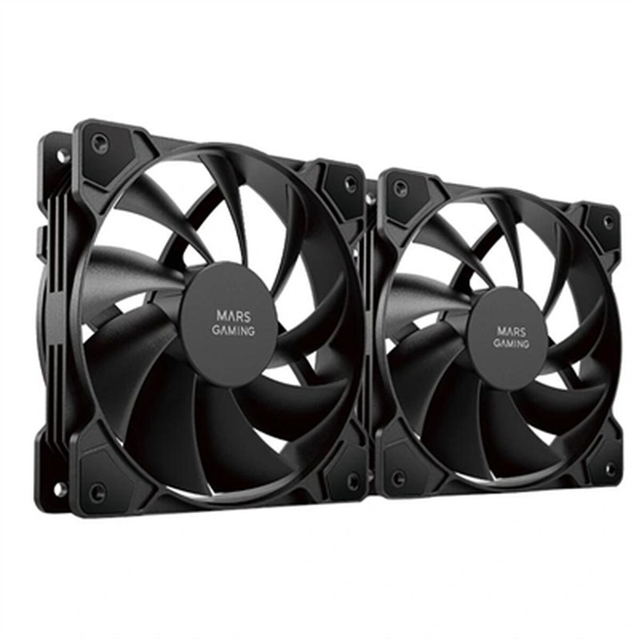 Ventilator PC Mars Gaming MFPROX2, negru, 12 cm, 1200 rpm, silențios, 12x12x2,5 cm