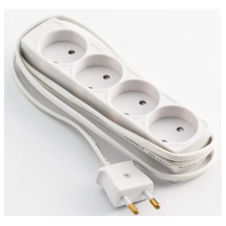 MicroConnect 4 aljzatos hosszabbító kábel, 1,5 m, fehér
