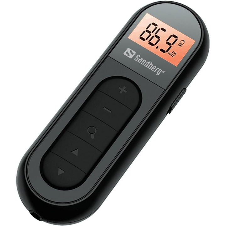 Sandberg Pocket Radio FM - Hordozható FM Rádió - Fekete