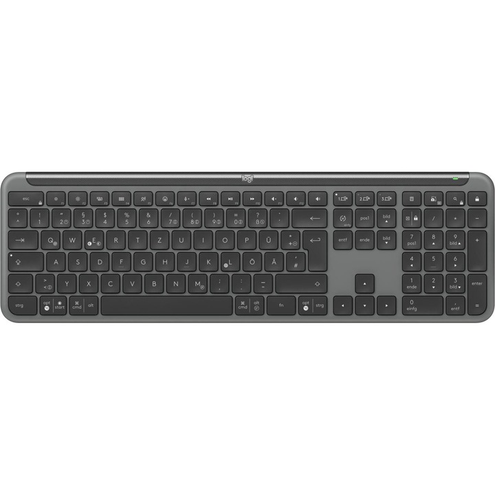 Logitech K950 Slim Wireless QWERTZ DE клавиатура, графит, размери 920-012451