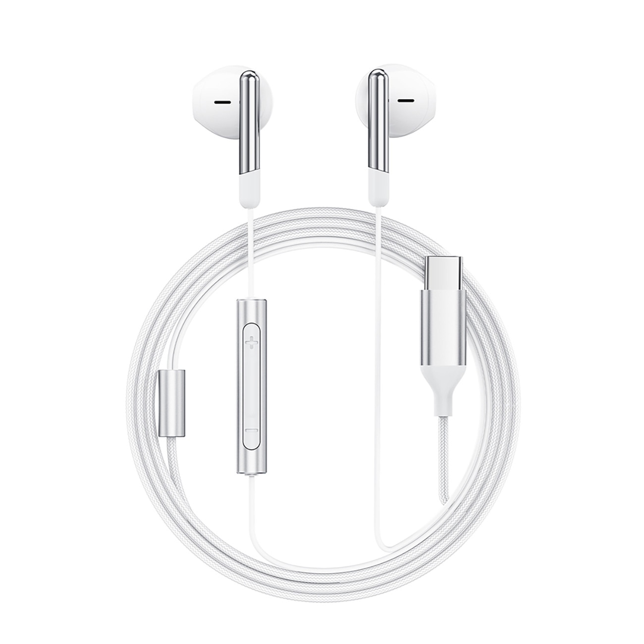 Casti Flexibile cu Fir, Half-in-ear, USB-C, Microfon, 1.2m - Acefast (L3) - White
