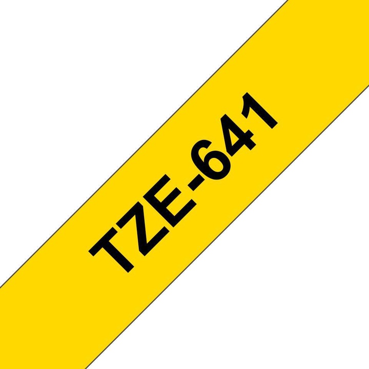 Banda etichete Brother Tze641, neagra pe fundal galben, 12mm