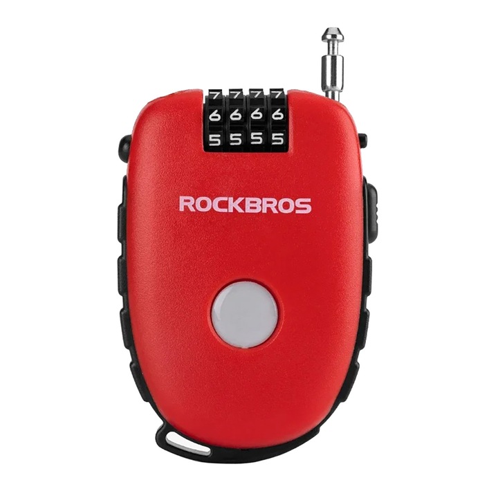 Rockbros 32420981001 kerékpárzár, 94 cm, piros, 4 számjegyű kódzár mechanizmussal