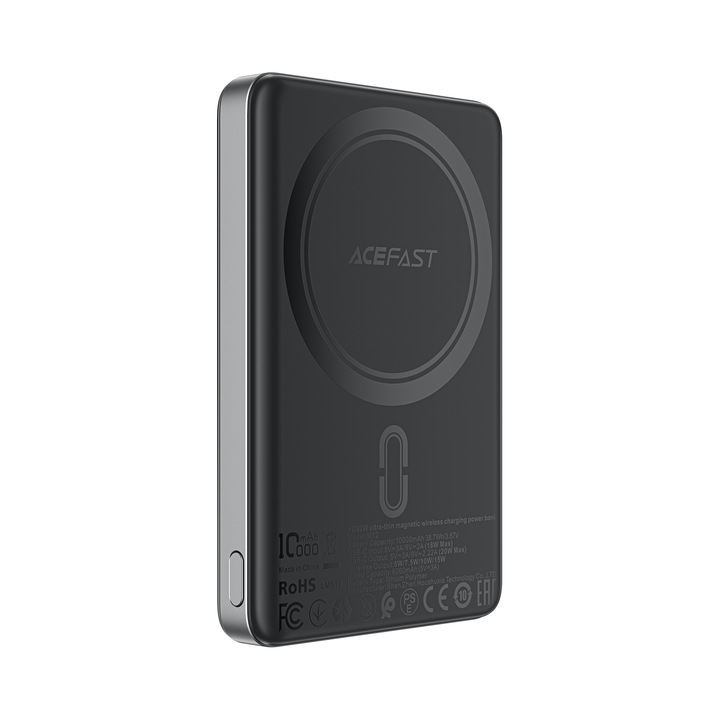 Baterie externa magnetica 10000mAh PD20W MagSafe Ultra Subtire - Negru