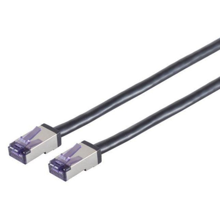 Cablu de retea, Lanview Cat6a S/FTP, flexibil, negru, 10m