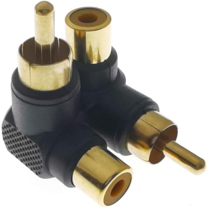 RCA derékszögű adapter készlet, 90 fokos, 8 darabos, többszínű, 4x2cm